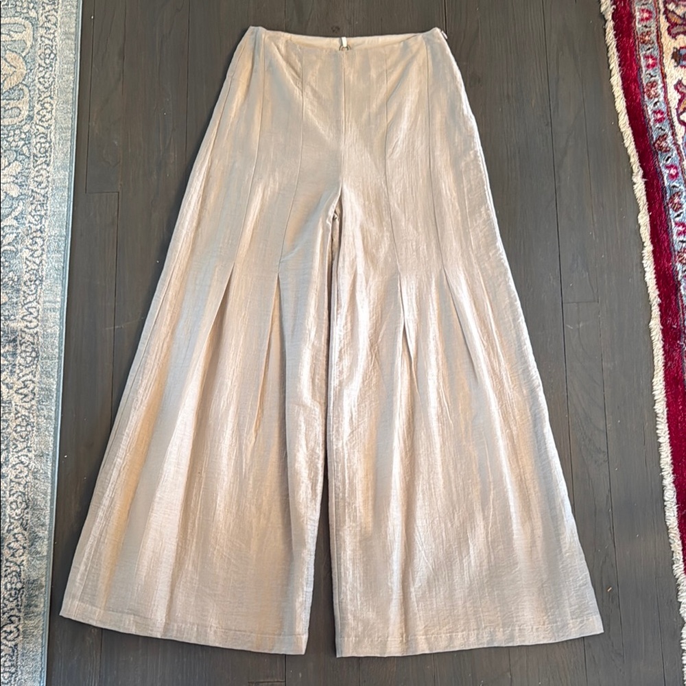 Elegant Cream Wide-Leg Pants